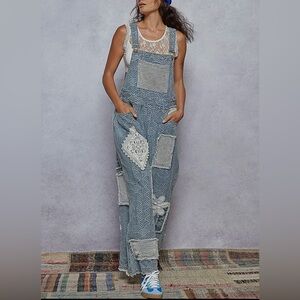 NEW Bestseller: “The BeauBlue”Patchwork Denim Overalls